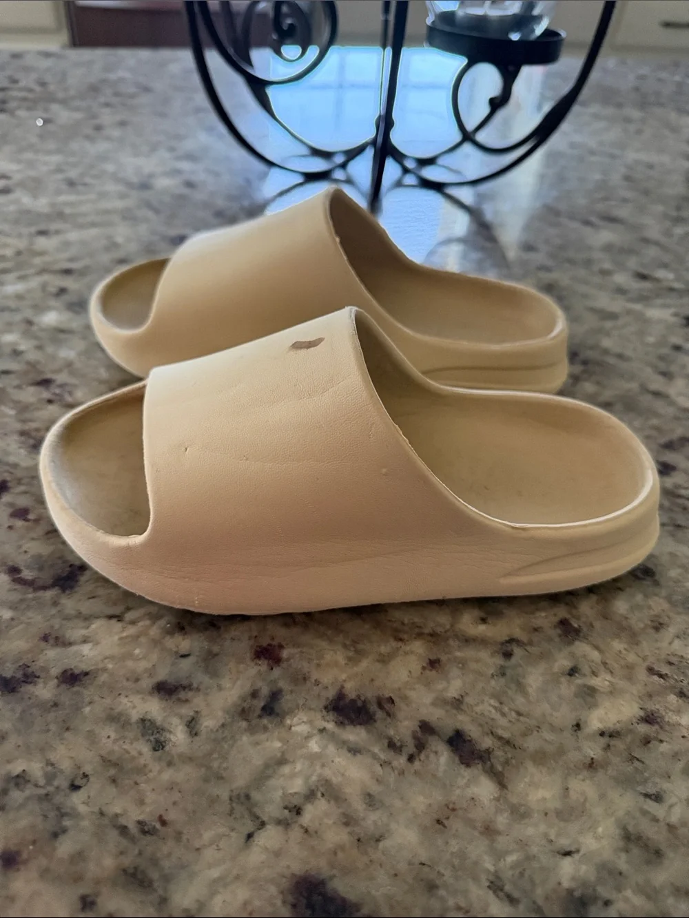 Kids Open-Toe Slide Sandals in Cream